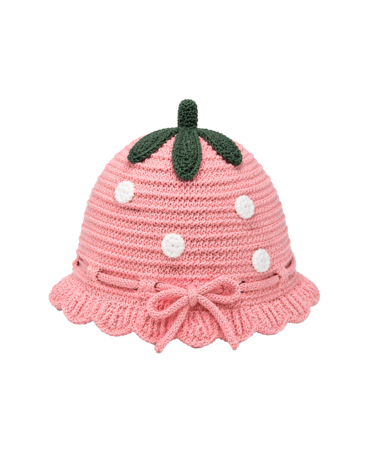 Strawberry Knit Bucket Hat