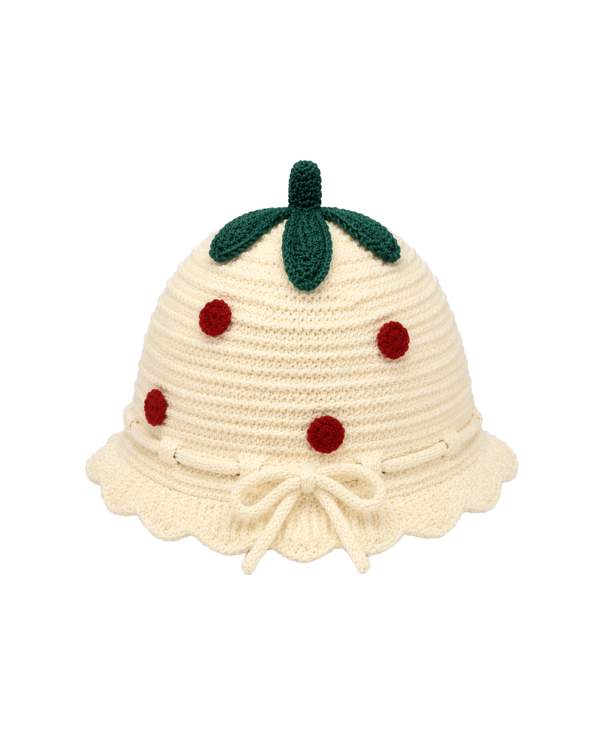 Strawberry Knit Bucket Hat
